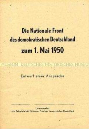 Entwurf einer Ansprache zum 1. Mai
