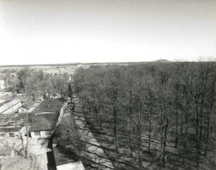 Wermsdorf. Ortsteilansicht. Blick vom Wasserturm nach Nordosten zum Collm