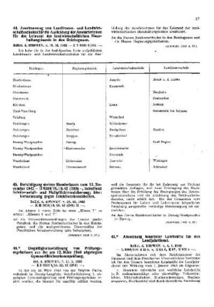 Anerkennung von Landfrauen- und Landwirtschaftsschulen für die Ausbildung der Anwärterinnen für das Lehramt der landwirtschaftlichen Haushaltungskunde in den Reichsgauen : [Erziehung] ; [Für das Reich] ; [Amtliche Erlasse] ; [Amtlicher Teil]