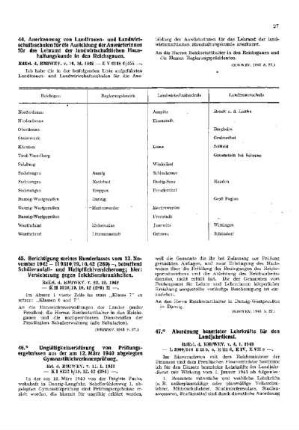 Anerkennung von Landfrauen- und Landwirtschaftsschulen für die Ausbildung der Anwärterinnen für das Lehramt der landwirtschaftlichen Haushaltungskunde in den Reichsgauen : [Erziehung] ; [Für das Reich] ; [Amtliche Erlasse] ; [Amtlicher Teil]