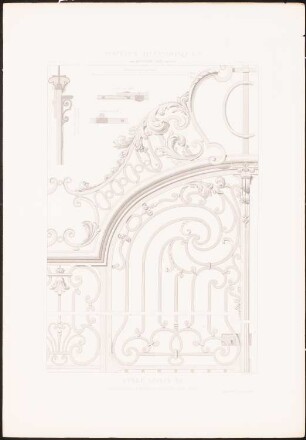 Manufacture, Sèvres: Ansicht Zaun (aus: Motifs historiques d´architecture et de sculpture d´ornement, hrsg.v. César Daly, Bd.2, 1870)