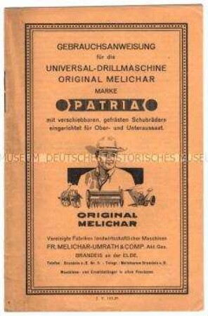 Bedienungsanleitung über Universal-Drillmaschine