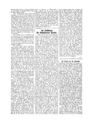 Zur Einführung der französischen Sprache