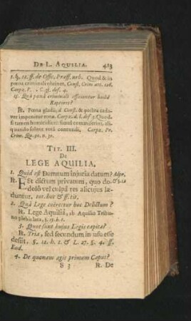 Tit. III. De Lege Aquilia.