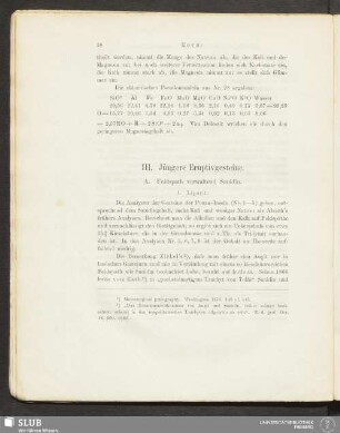 III. Jüngere Eruptivgesteine
