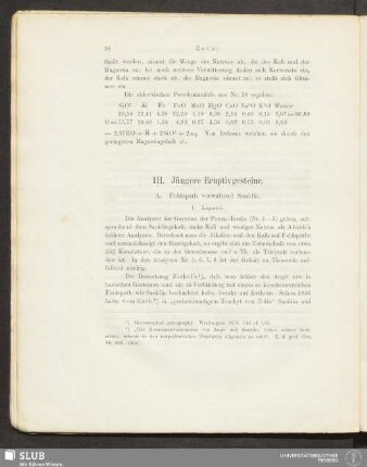 III. Jüngere Eruptivgesteine