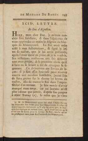 143-156, XCIX. - CIV. Lettre