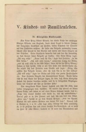 V. Kindes- und Familienleben