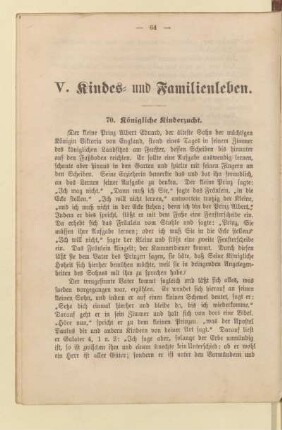 V. Kindes- und Familienleben