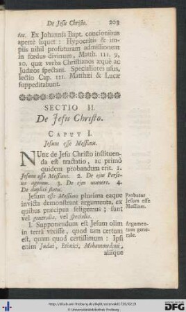 Sectio II. De Jesu Christo.