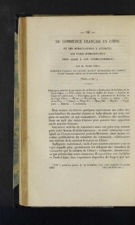 Du commerce francais en Chine