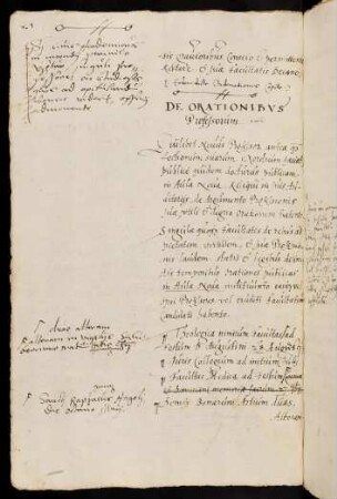 De Orationibus Professorum.