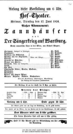 Tannhäuser und Der Sängerkrieg auf Wartburg