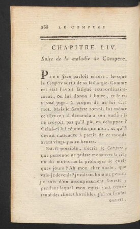 Chapitre LIV. Suite de la maladie du Compere