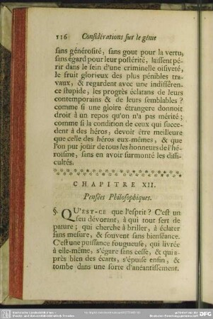 Chapitre XII. Pensées Philosophiques