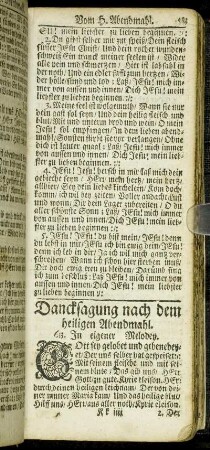 Dancksagung nach dem heiligen Abendmahl.