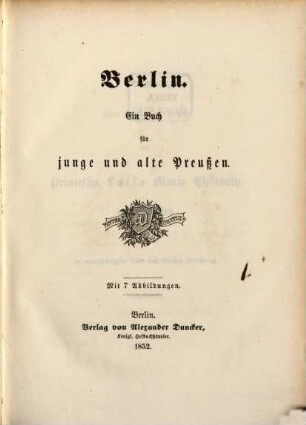 Berlin : Ein Buch für junge u. alte Preußen