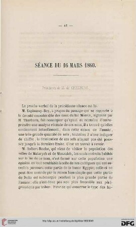 Séance du 16 mars 1860