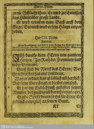 Der CXI. Psalm