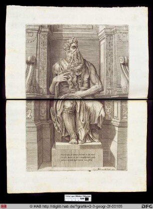 Skulptur des Moses (Detail des Grabmonuments für Papst Julius II. in der Kirche San Pietro in Vincoli zu Rom).