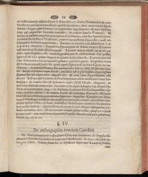 §. IV. De otthographia nominis Carolini.