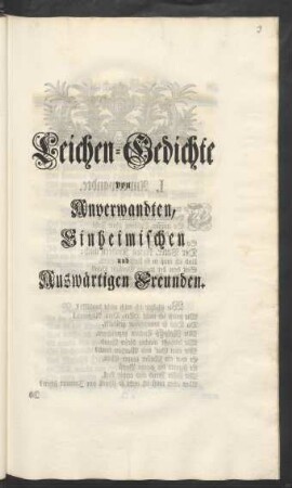 Leichen-Gedichte von Anverwandten, Einheimischen und Auswärtigen Freunden.