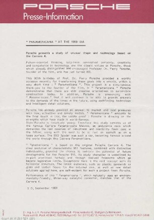 Porsche Sportwagenstudie "Panamericana" von Harm Lagaay und Ulrich Bez