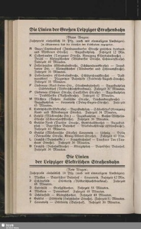 Die Linien der Leipziger Elektrischen Straßenbahn