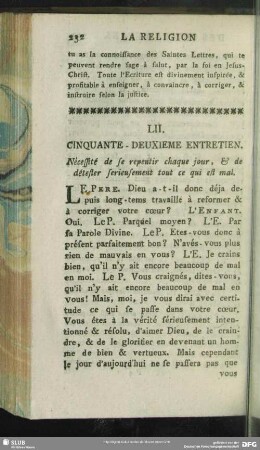 LII. Cinquante-Deuxieme Entretien