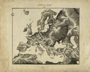 Oberfläche von Europa als ein Bas-Relief dargestellt