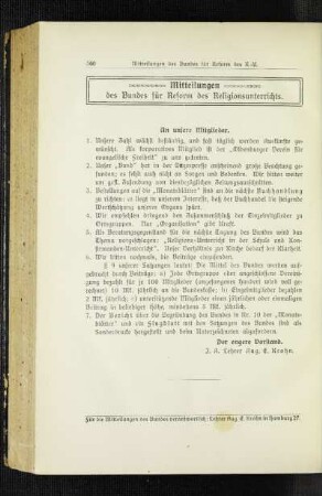 Mitteilungen des Bundes für Reform des Religionsunterrichts