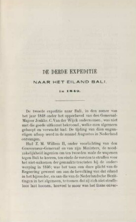 De derde expeditie naar het eiland Bali, in 1849