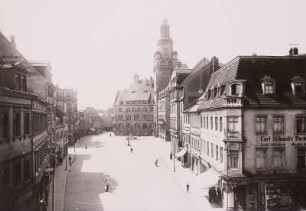 Döbeln, Obermarkt : Döbeln. Obermarkt. Blick zum Rathaus
