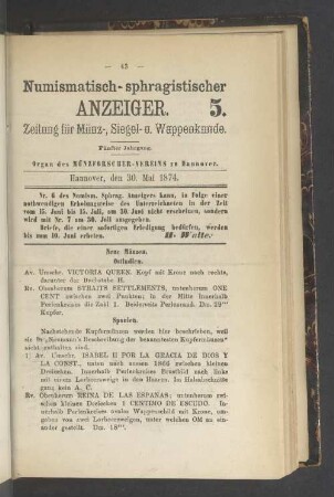 5. 30. Mai 1874