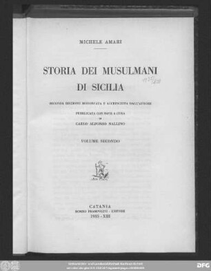 Vol. 2: Storia dei musulmani di Sicilia