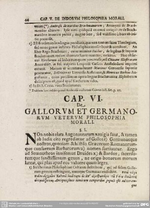 Cap. VI. De Gallorum Et Germanorum Veterum Philosophia Morali