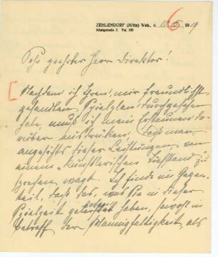 Korrespondenz von Clara Viebig an Unbekannt