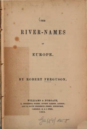 The river-names of Europe