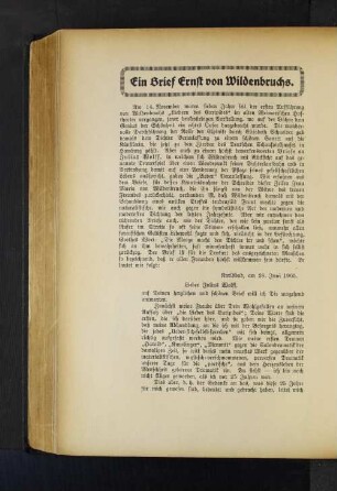 Ein Brief Ernst von Wildenbruchs