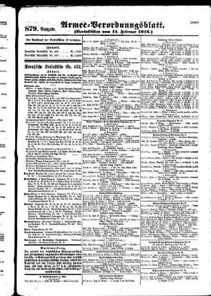 879. Ausgabe. Freitag, 11. Februar 1916