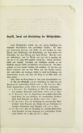 Begriff, Zweck und Eintheilung der Weltgeschichte