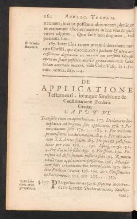 De Applicatione Testamenti, itemque Sanctione & Confirmatione Foederis Gratiae. Caput VI.