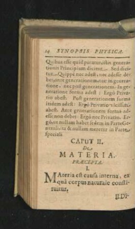 Caput II. De Materia Praecepta.