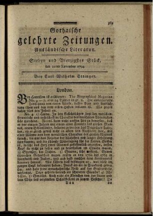 Sieben und Vierzigstes Stück, den 22ten November 1794.