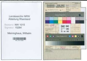 Entnazifizierung Wilhelm Meininghaus , geb. (Bahn)