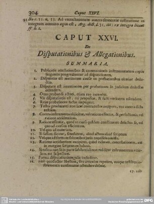Caput XXVI. De Disputationibus & Allegationibus