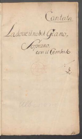 Là dove il nobil Giano; S, cemb; Es-Dur; TalAl p.204