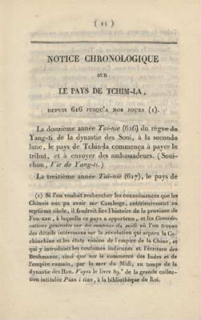 Notice chronologique sur le pays de Tchim-La