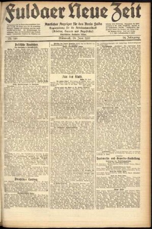 Ausgabe vom Mittwoch, den 28. Juni 1922.