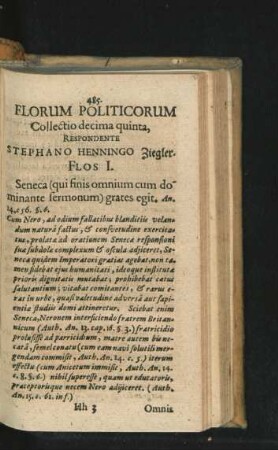 Collectio decima quinta. Respondente Stephano Henningo Ziegler.
